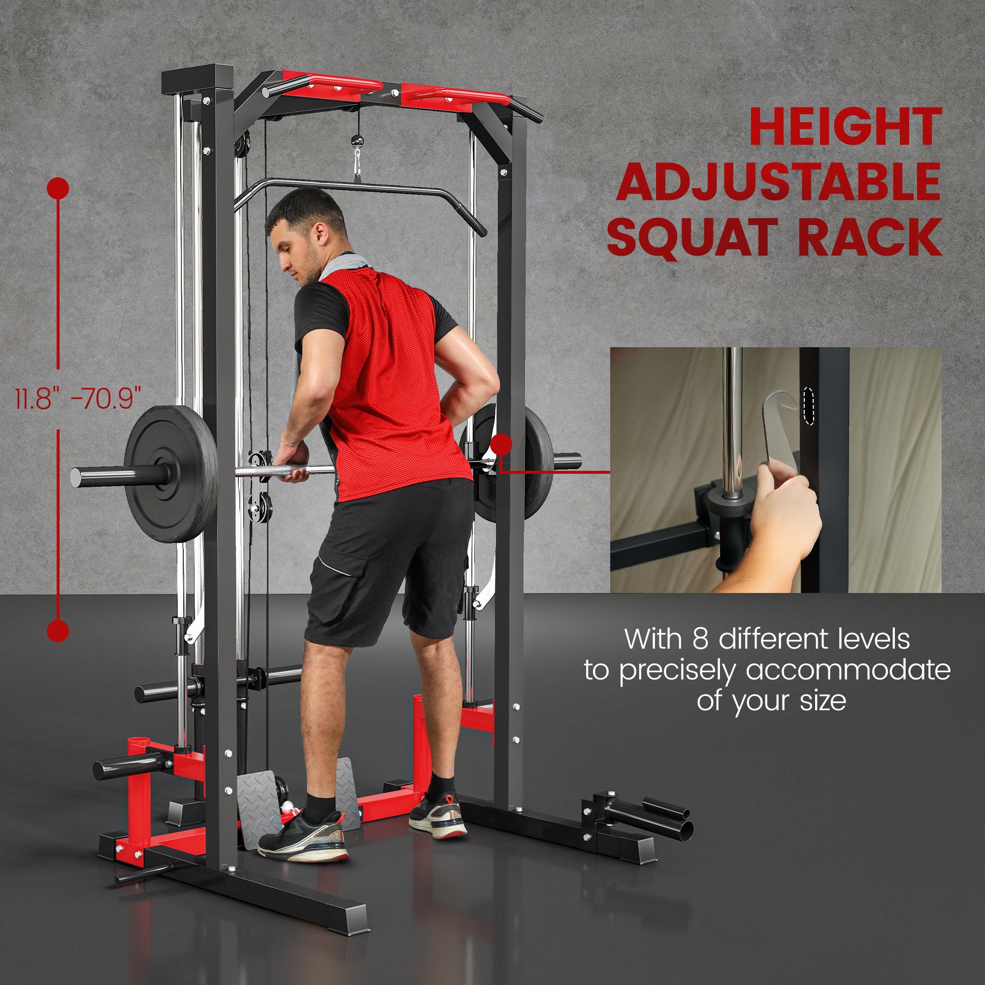 Landmine Attachment & Squat Rack for versatile strength training