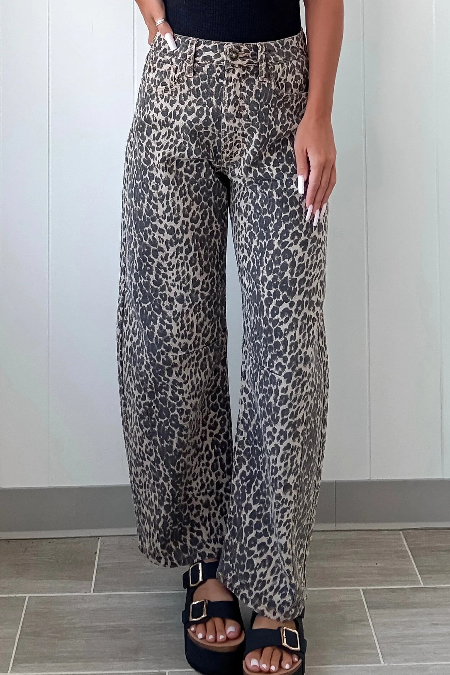 Leopard Print High Waist Jeans