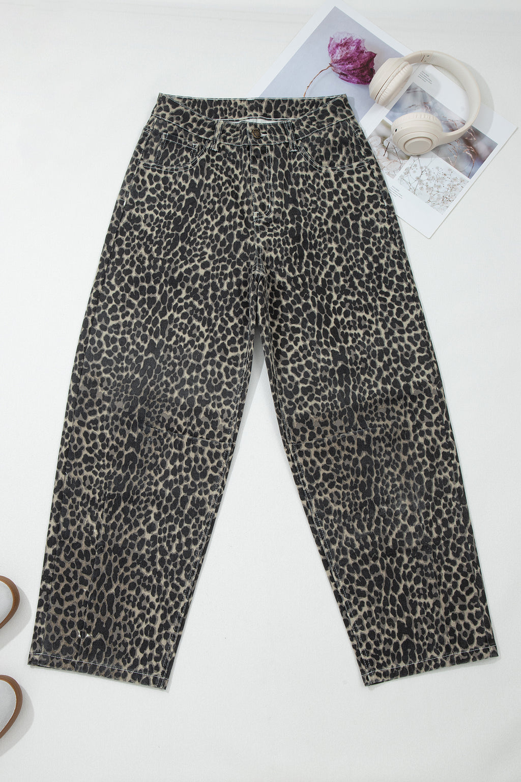 Leopard Print High Waist Jeans