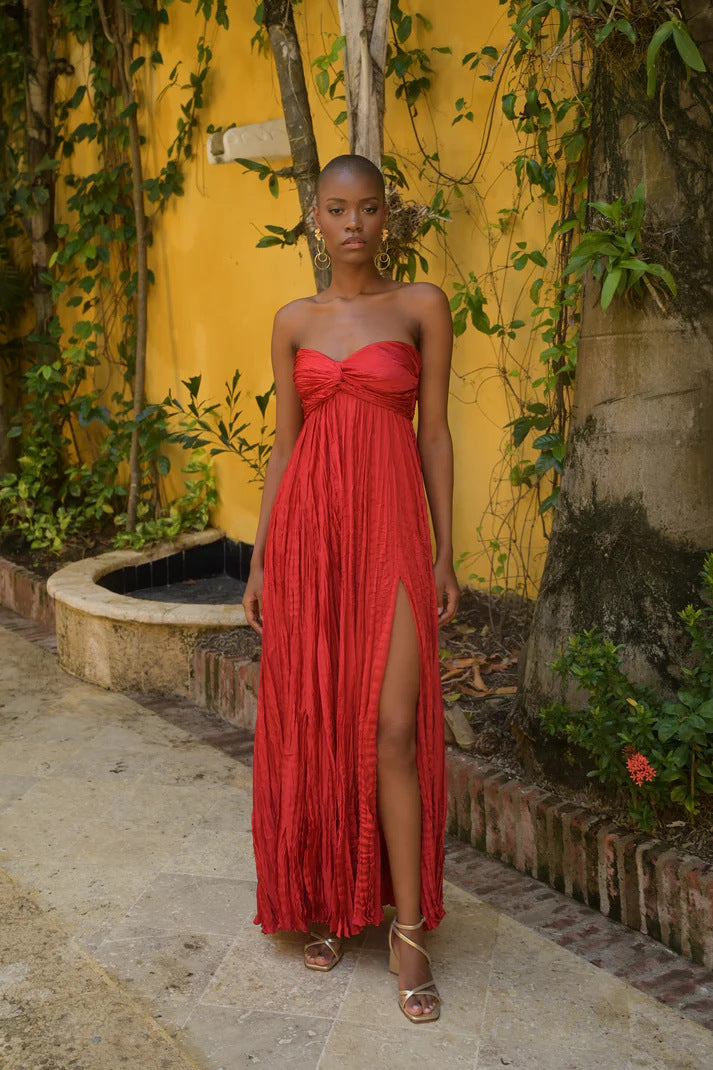 Calista Slit & Off The Shoulder Dress