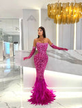 Feather Prom Dress