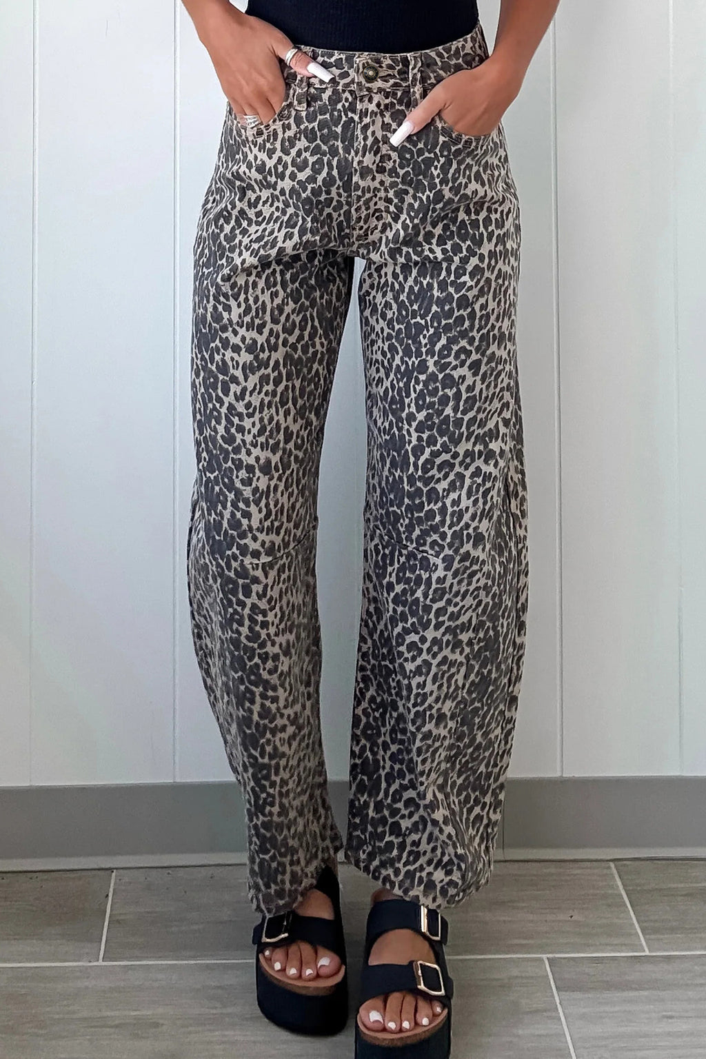 Leopard Print High Waist Jeans