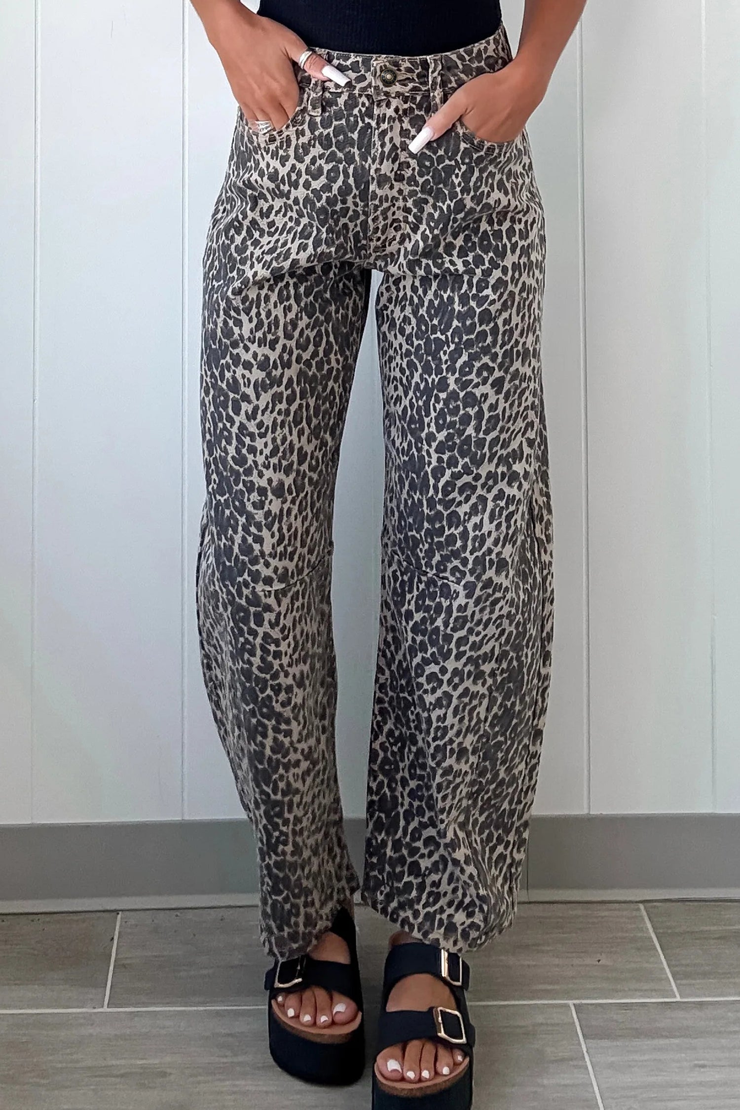 Leopard Print High Waist Jeans