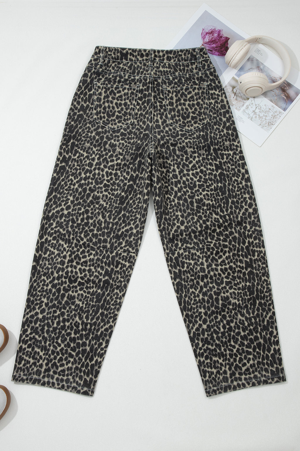 Leopard Print High Waist Jeans