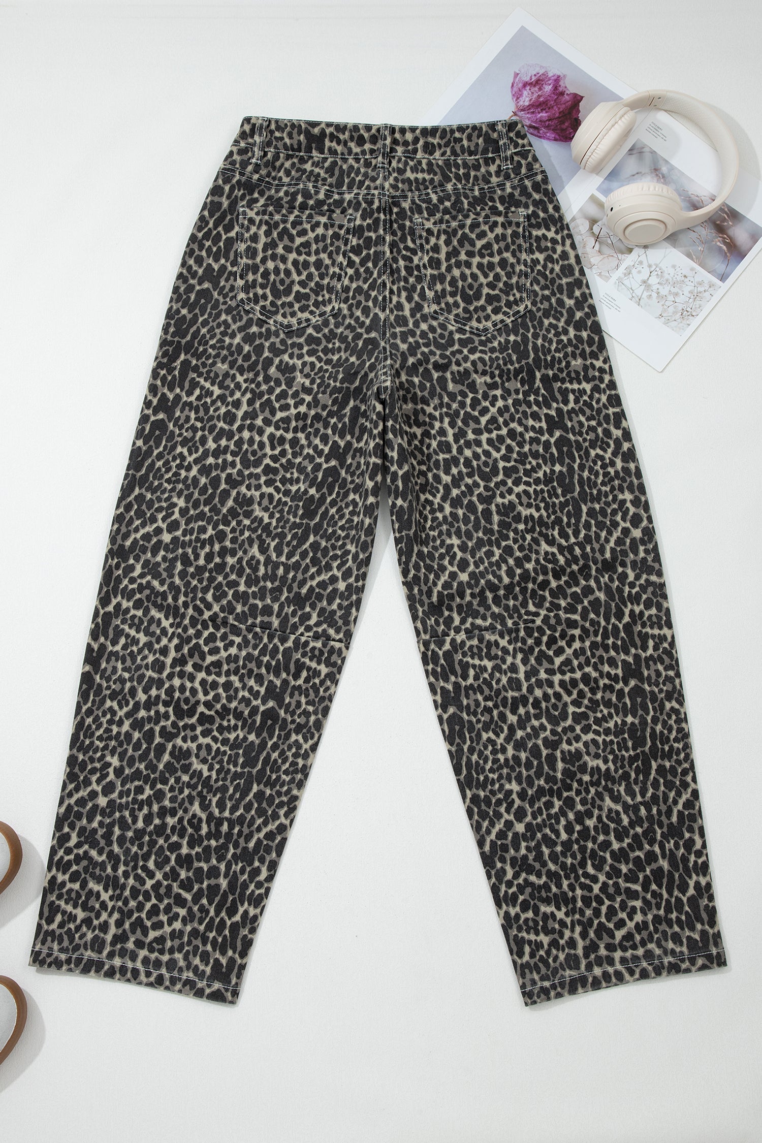 Leopard Print High Waist Jeans